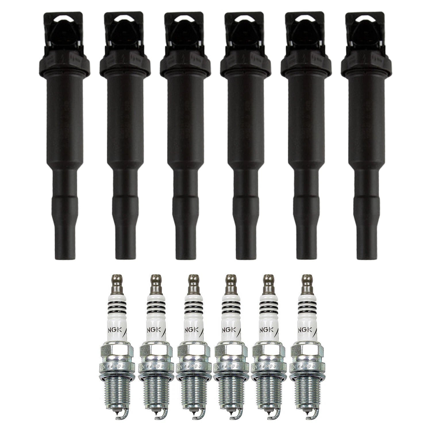 Set of 6 Ignition Coils & Spark Plugs for BMW E53 X5 3.0 L6 (2006)