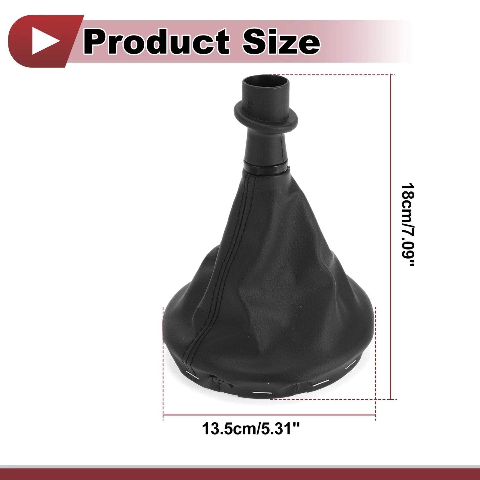 Gear Shift Stick Gaiter for Volkswagen T5 T5.1 (2003–2011) Black Faux Leather