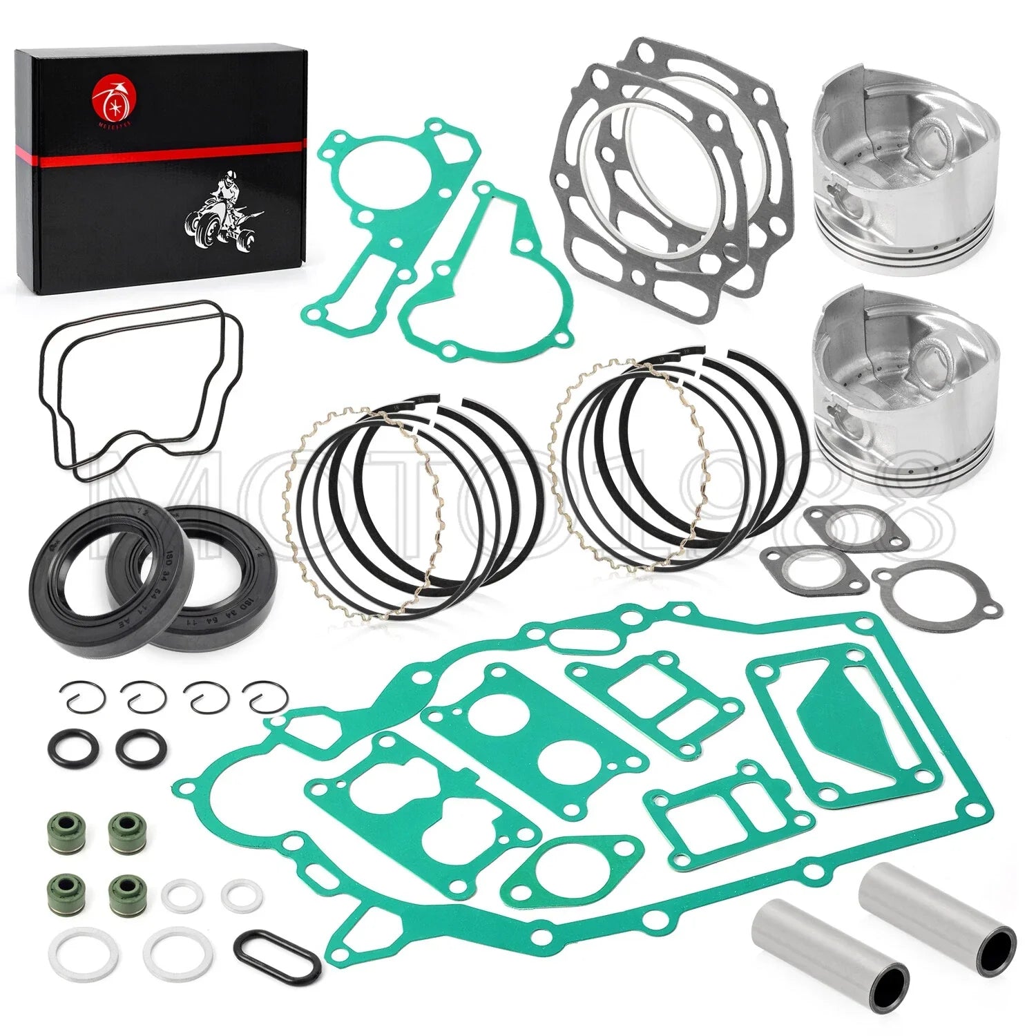 Engine Rebuild Kit with Seals, Pistons & Rings for Kawasaki