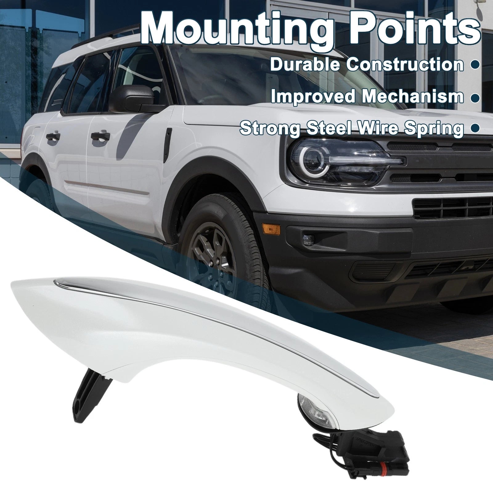 Rear Right Exterior Door Handle for BMW F07 F10 (2009–2017) No. 51217231934 White Silver Tone