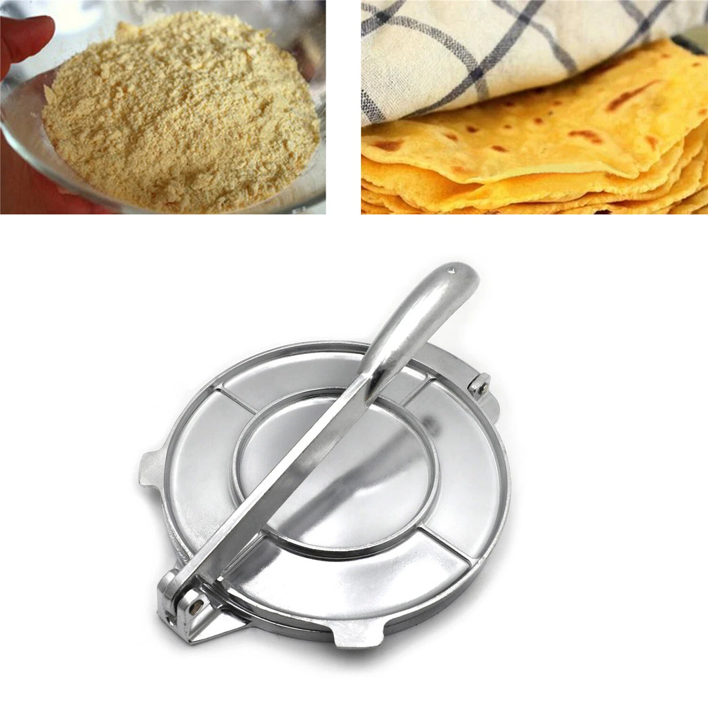 Aluminum Tortilla Press 8" Wide with 10" Handle for Tortillas