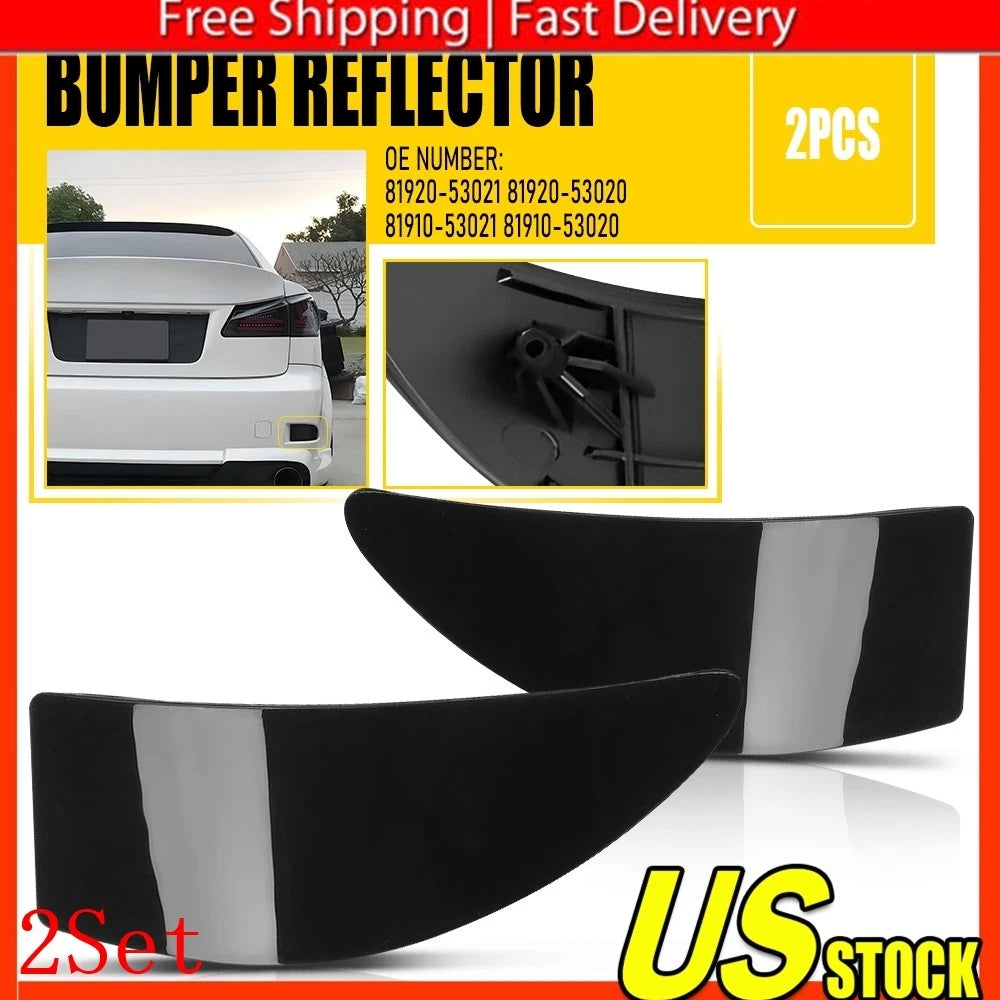 Set of 2 Smoke Lens Rear Bumper Reflector Covers for Lexus IS (2006â2013)