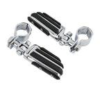 Set of 4 Chrome Adjustable Footpegs Clamps for Harley Road Glide