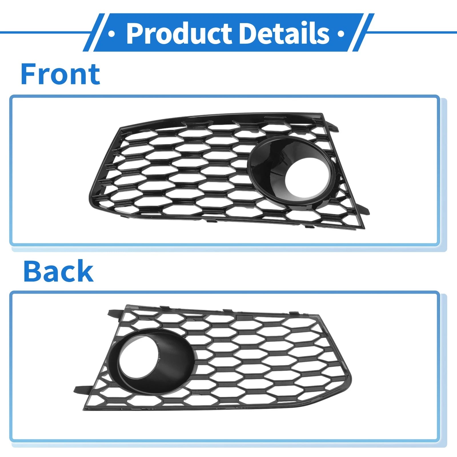 1 Pair Fog Light Grills for Audi RS7 (2014–2018) No. 4G8807681G