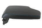 Leather Console Lid Armrest Cover for BMW F30 (2014–2018) Black Blue Stitch