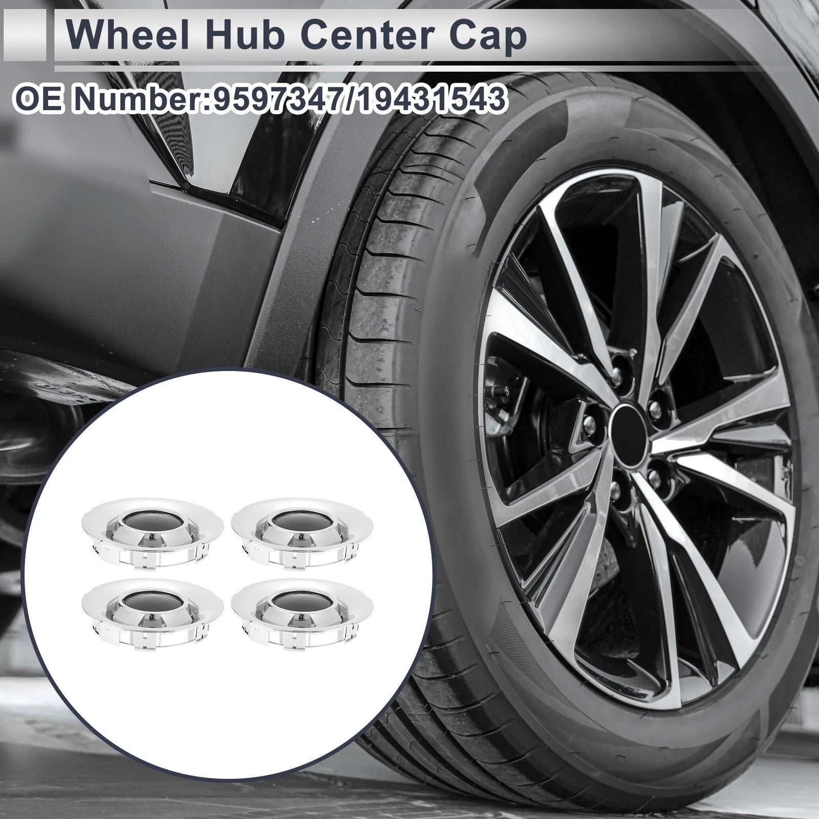 Silver Tone Wheel Hub Center Cap for Chevy Avalanche 1500 (2009–2013)