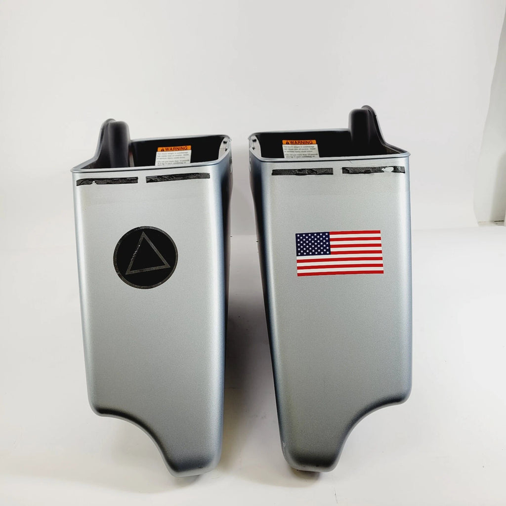 Saddlebags for Harley Touring (2020) - Extended Stretched, Barracuda Silver Denim