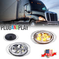 2PC Clear Amber LED Cab Side Marker Light for Freightliner Cascadia (2008–2017)