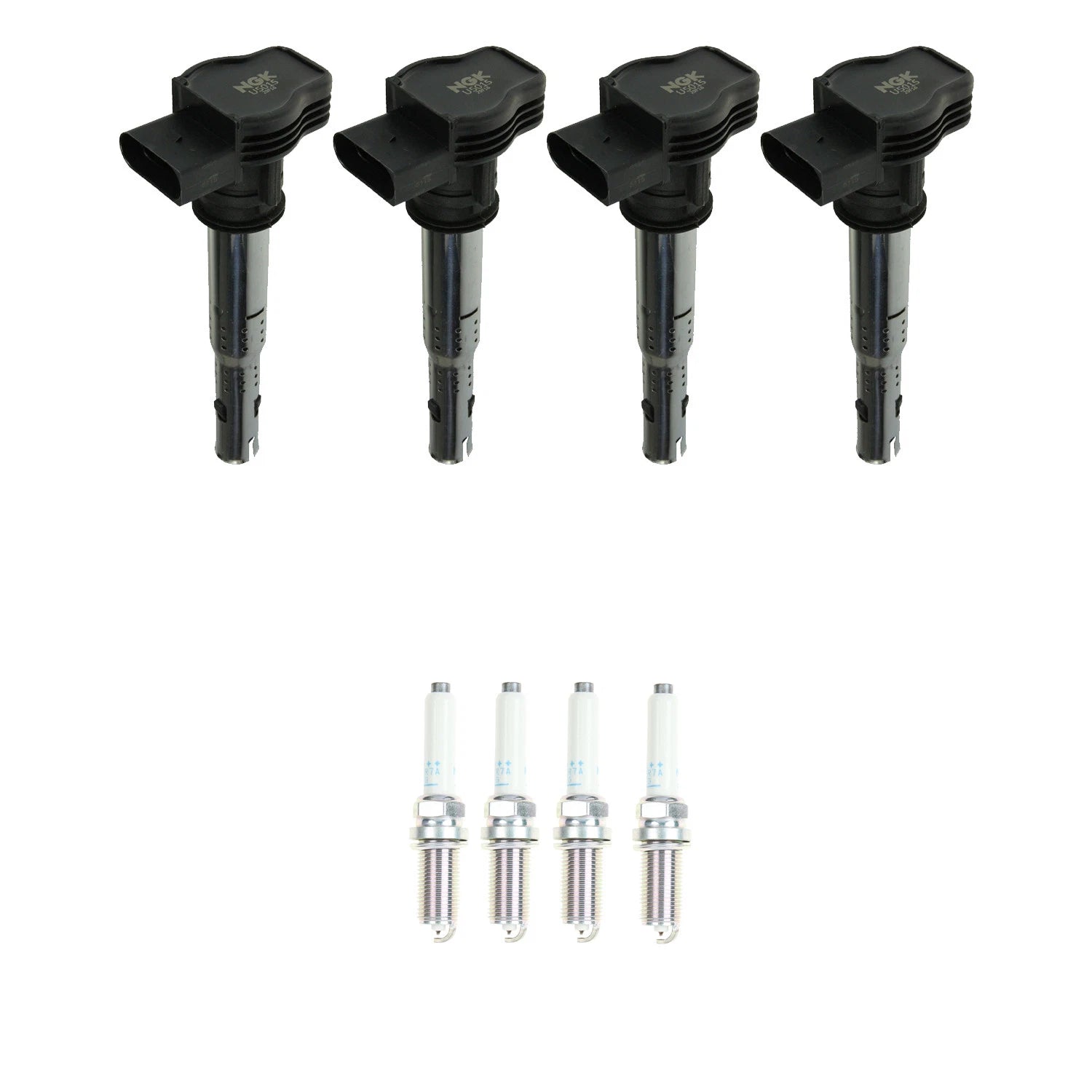 Set of 4 NGK Ignition Coils & Platinum Spark Plugs for Audi Allroad (2001–2005)