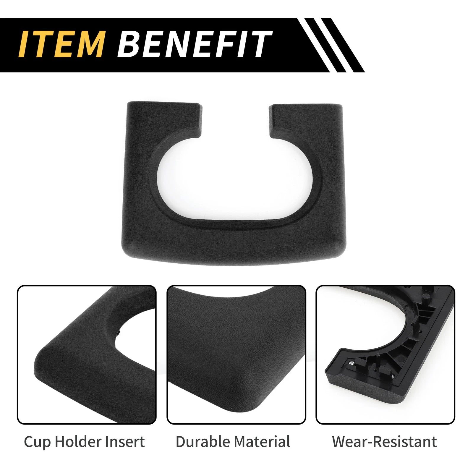 Center Console Cup Holder Pad for Ford F-150 (2004–2014) Black
