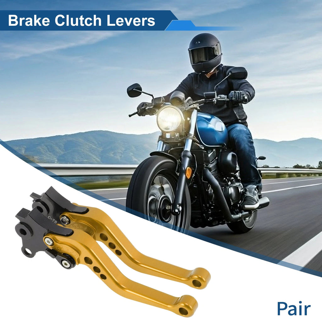 Adjustable Short Brake Clutch Levers for BMW R Nine T (2014–2016) - Gold Tone