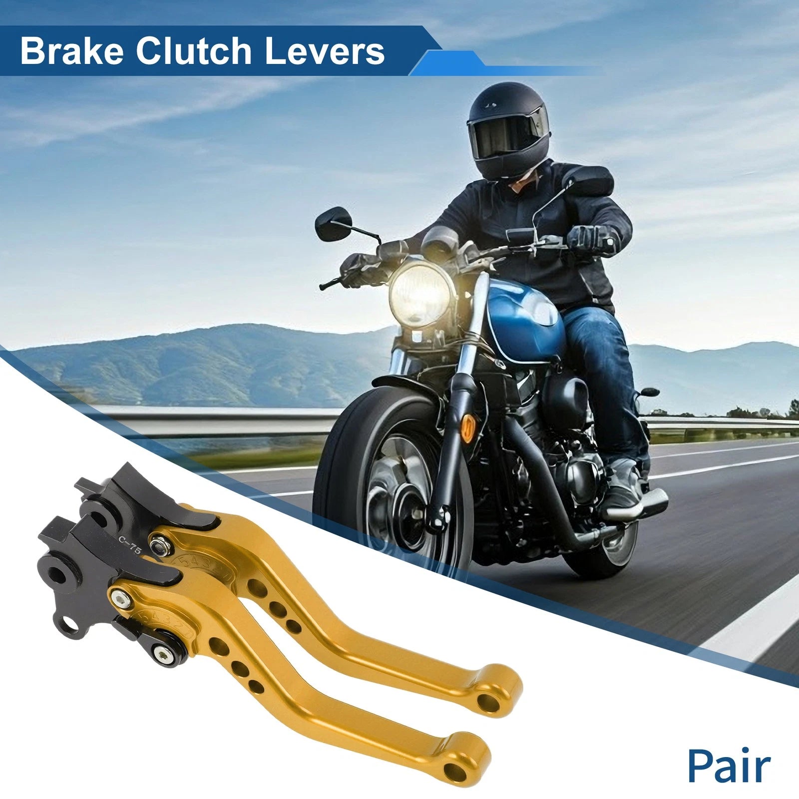 Adjustable Short Brake Clutch Levers for BMW R Nine T (2014–2016) - Gold Tone