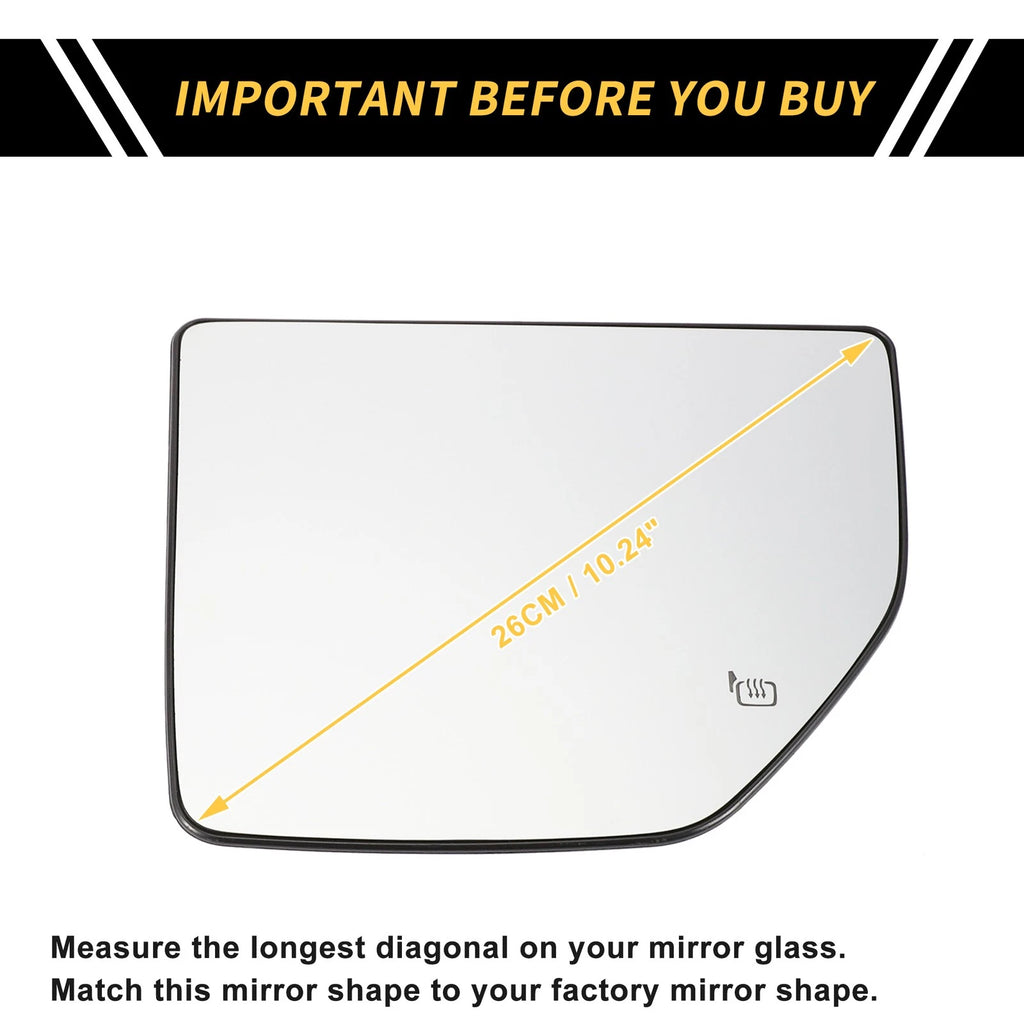 Heated Upper Left Mirror Glass for Ford F-250 F-350 (2011–2016) No.FL3Z17K707Q