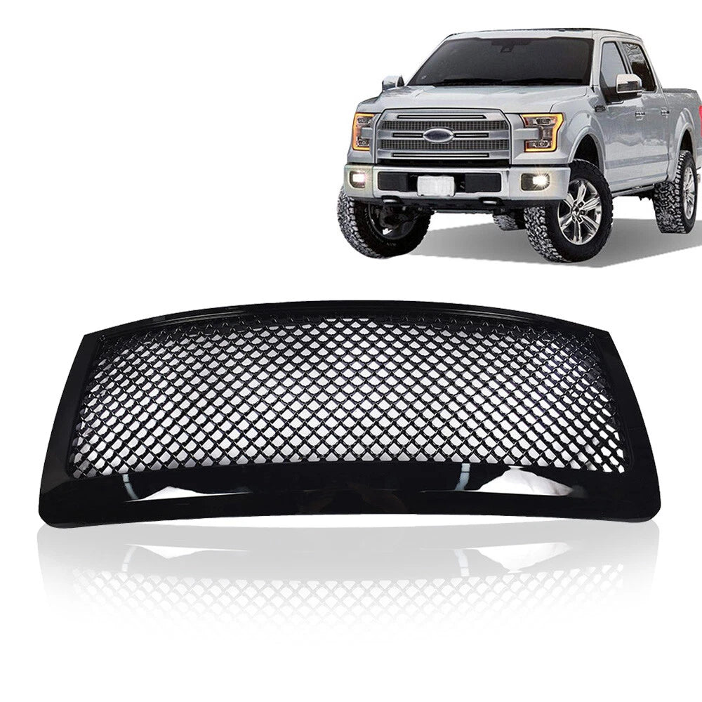 Front Grille Bumper Upper for Ford F-150 (2009–2014) Black Mesh