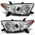 Chrome Housing Amber Corner Projector Headlight for Highlander (2011–2013)