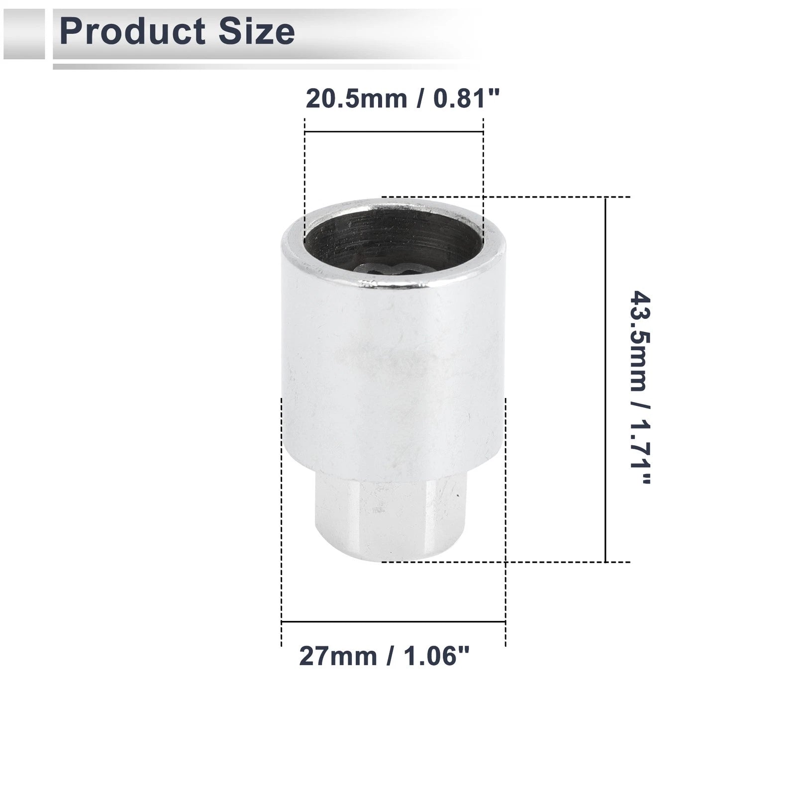 Type B Wheel Lock Lugnut Antitheft Key Socket for Toyota 
