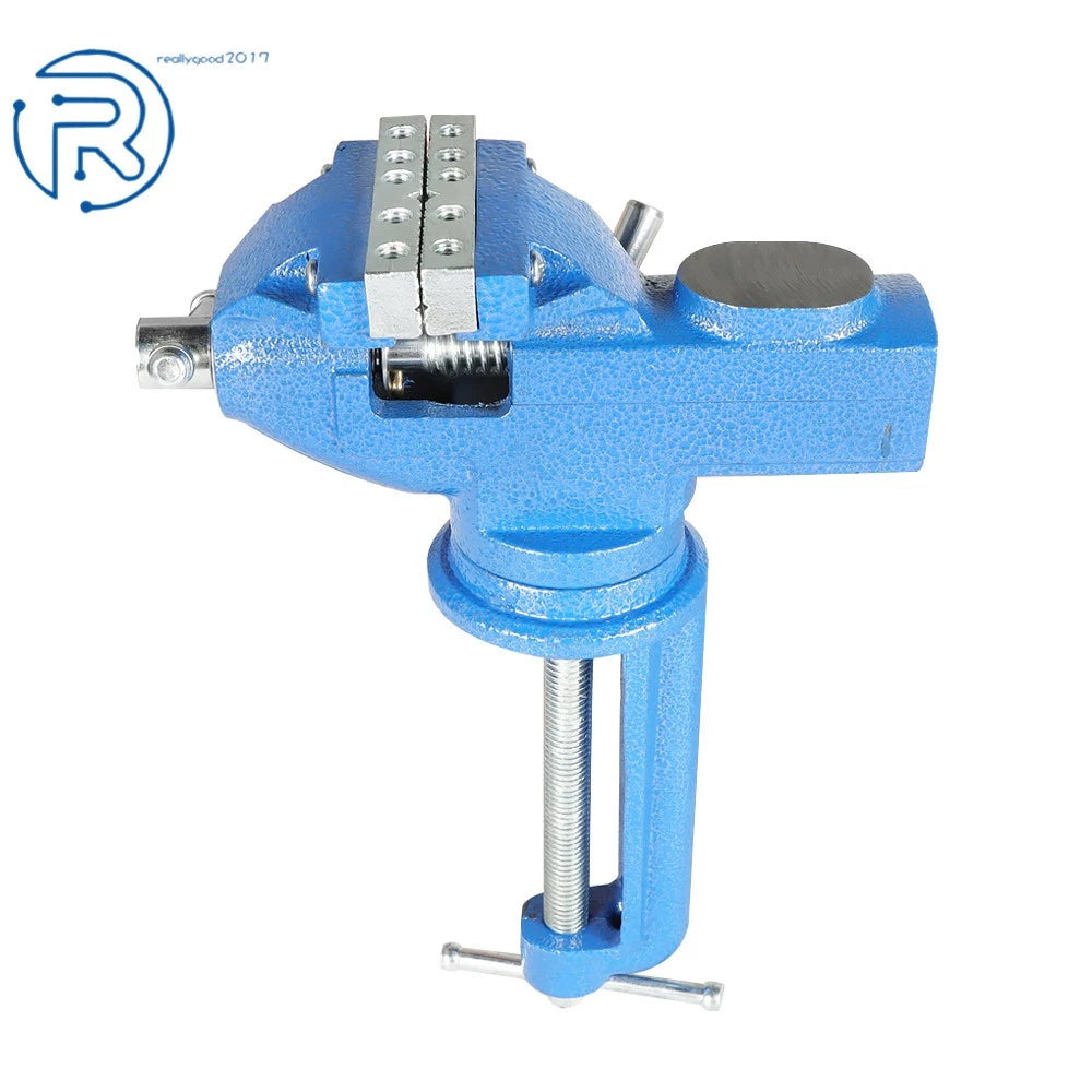 3-Inch Bench Vise with 360° Swivel Base for Universal Use