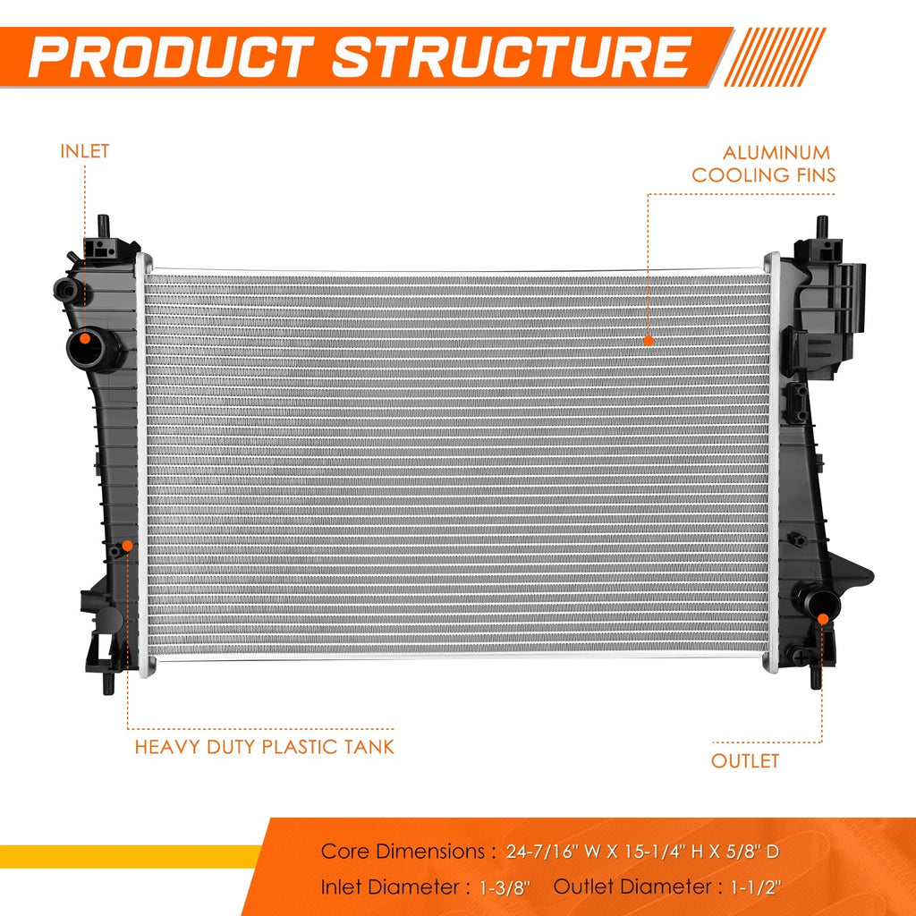 Aluminum Core Cooling Radiator for Chevy Sonic (2012–2019) MT 1.4L Turbo DPI-13680