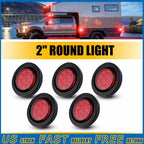 5pc 2 Inch DOT Round Red LED Trailer Side Marker Lights for Truck V