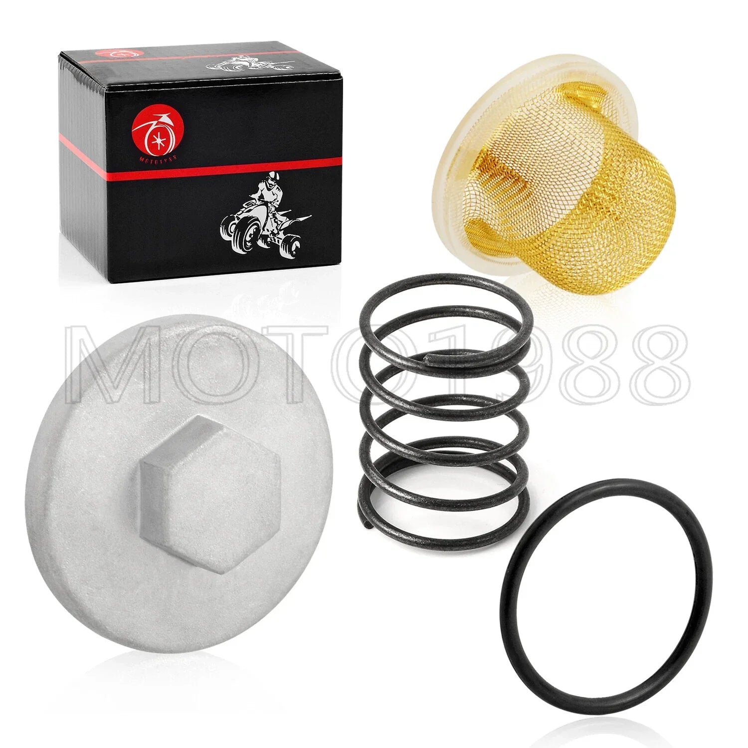 Oil Drain Plug Cap & Strainer & Spring 2x4 for Yamaha Timberwolf 250(1992–1997)