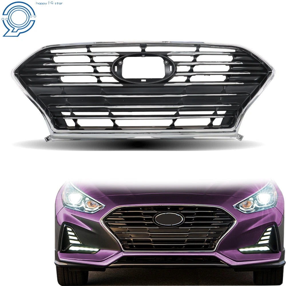Chrome Black Front Bumper Grill for Hyundai Sonata (2018–2020) 86350C2AB0