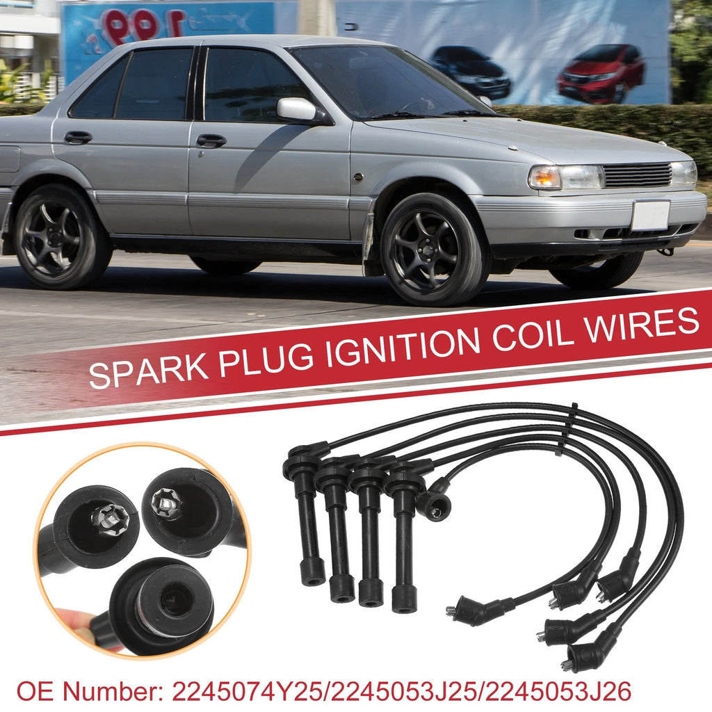 5pcs Spark Plug Wire Ignition Coil Cable No. 2245074Y25 for Nissan Sentra 200SX (1995–1999)