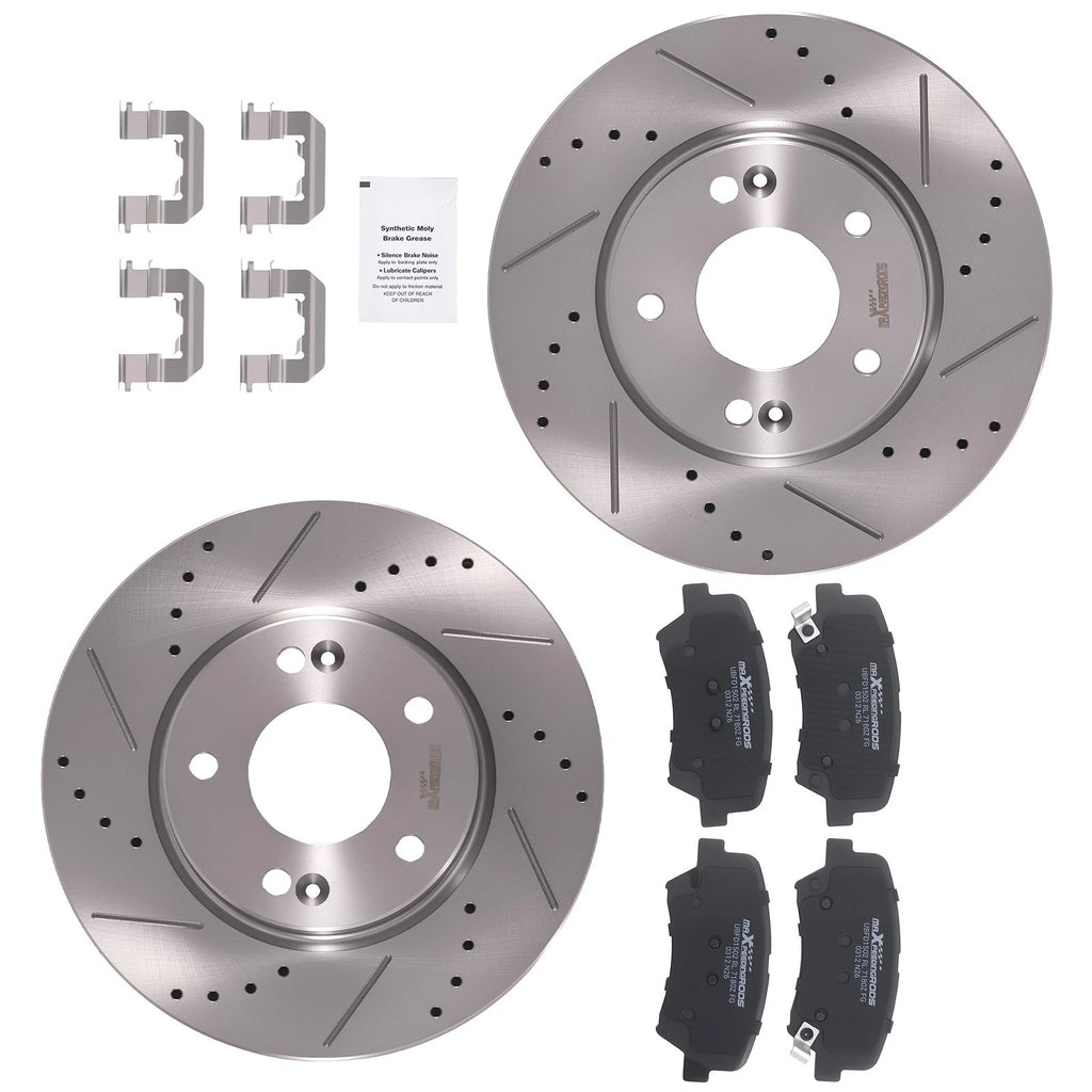 Front Brake Rotors & Ceramic Pads Kit for Hyundai Elantra Coupe (2013–2014) D1543