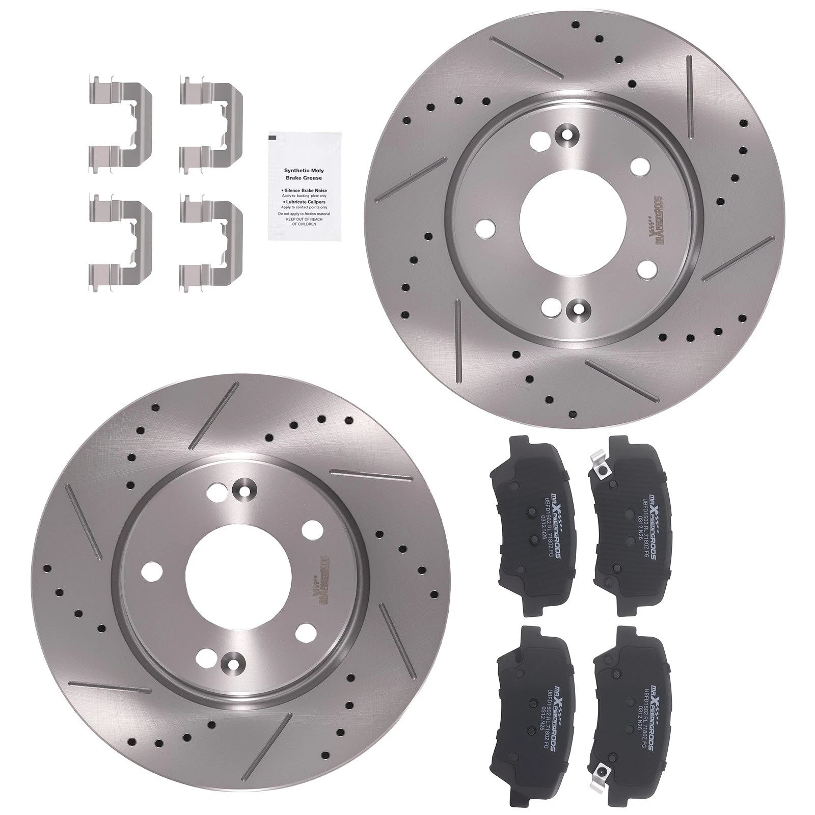 Front Brake Rotors & Ceramic Pads Kit for Hyundai Elantra Coupe (2013–2014) D1543