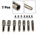 Set of 7 Hex Socket Hex Shank Drivers 6 Point M2.5/3.0/3.5/4.0/4.5/5.0/5.5mm
