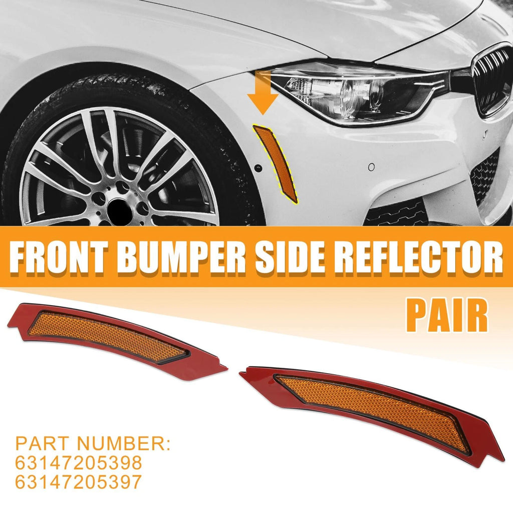 Bumper Reflector 63147205398 for BMW 3 Series E90 E91 LCI (2009–2011) Yellow