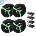 Set of 4 Car Tie Downs with Snap Hooks for Trailer (2 Inch x 96 Inch)