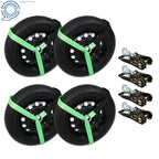 Set of 4 Car Tie Downs with Snap Hooks for Trailer (2 Inch x 96 Inch)