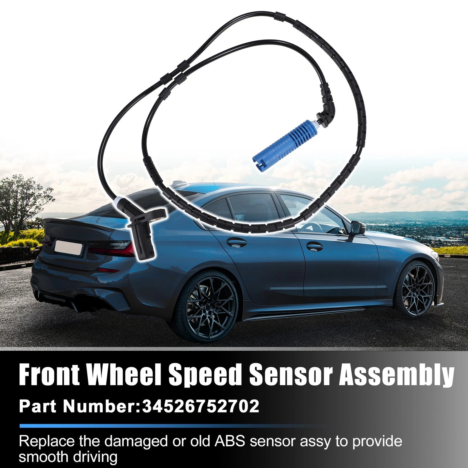 ABS Wheel Speed Sensor Set of 2 for BMW 330Ci (2001–2006)