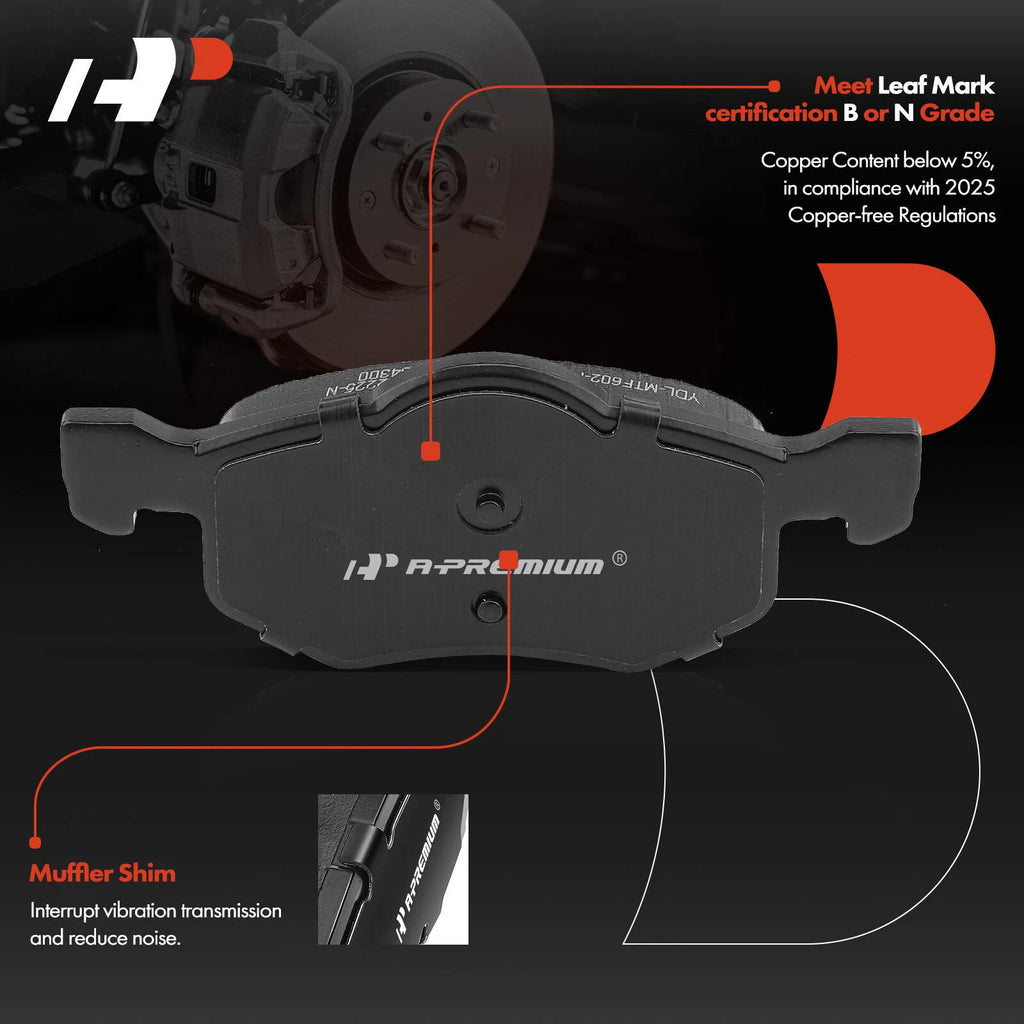 Front Disc Brake Rotors & Pads Set for Ford Escape (2001-2012)
