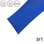 3X Heat Shrink Tubing 1.5" 3FT Blue Waterproof Dual Wall Wires Wrap