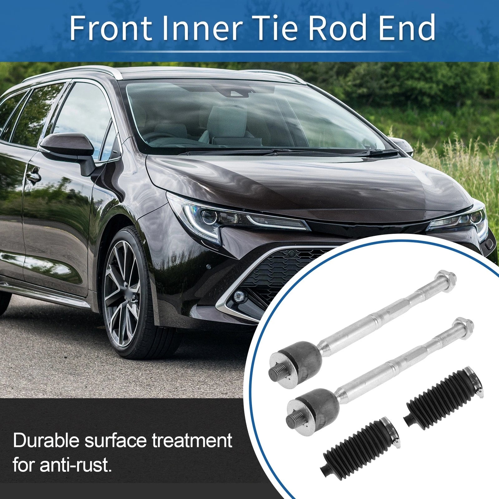 Set of 4 Front Inner Tie Rod End Links for Toyota Highlander (No.EV80945)