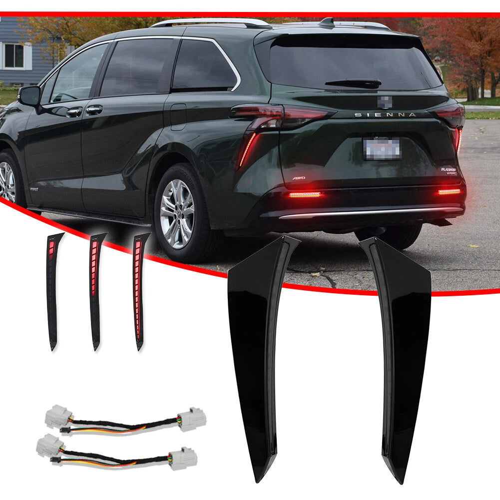 LED Rear Bumper Tail Lights for Toyota Sienna (2021–2023) Smoked