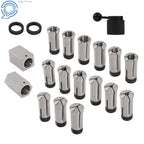 Set of 5 Hex/Square Blocks & 15 Collets for Machining