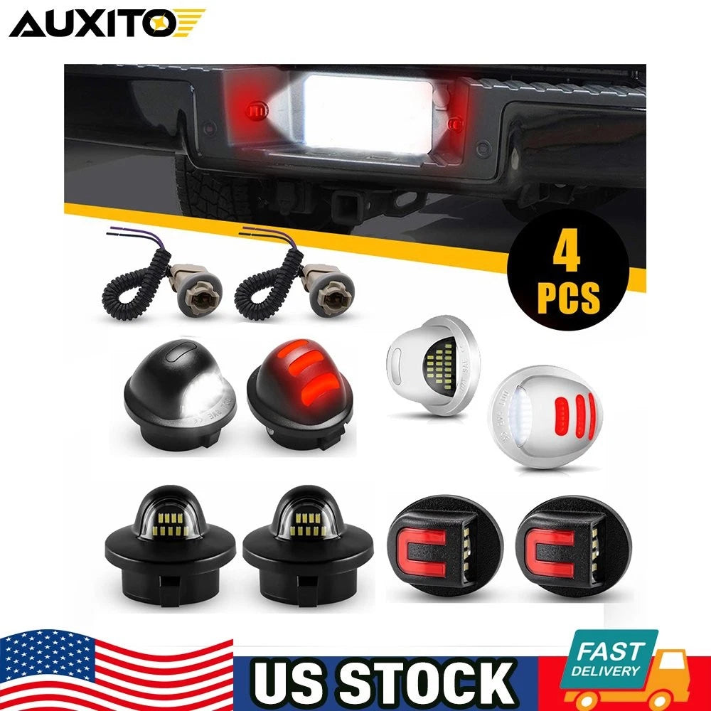 2X Red True LED License Plate Lamp Assembly for Ford F150 Bronco Ranger