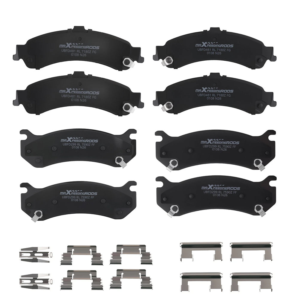 Set of 4 Ceramic Brake Pads for Chevrolet Avalanche 1500 (2002–2006) D785 D834