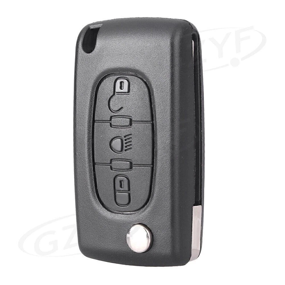 3-Button Remote Key Fob Shell Cover for Citroen Peugeot C2 C3 C4 C5 C6 C8