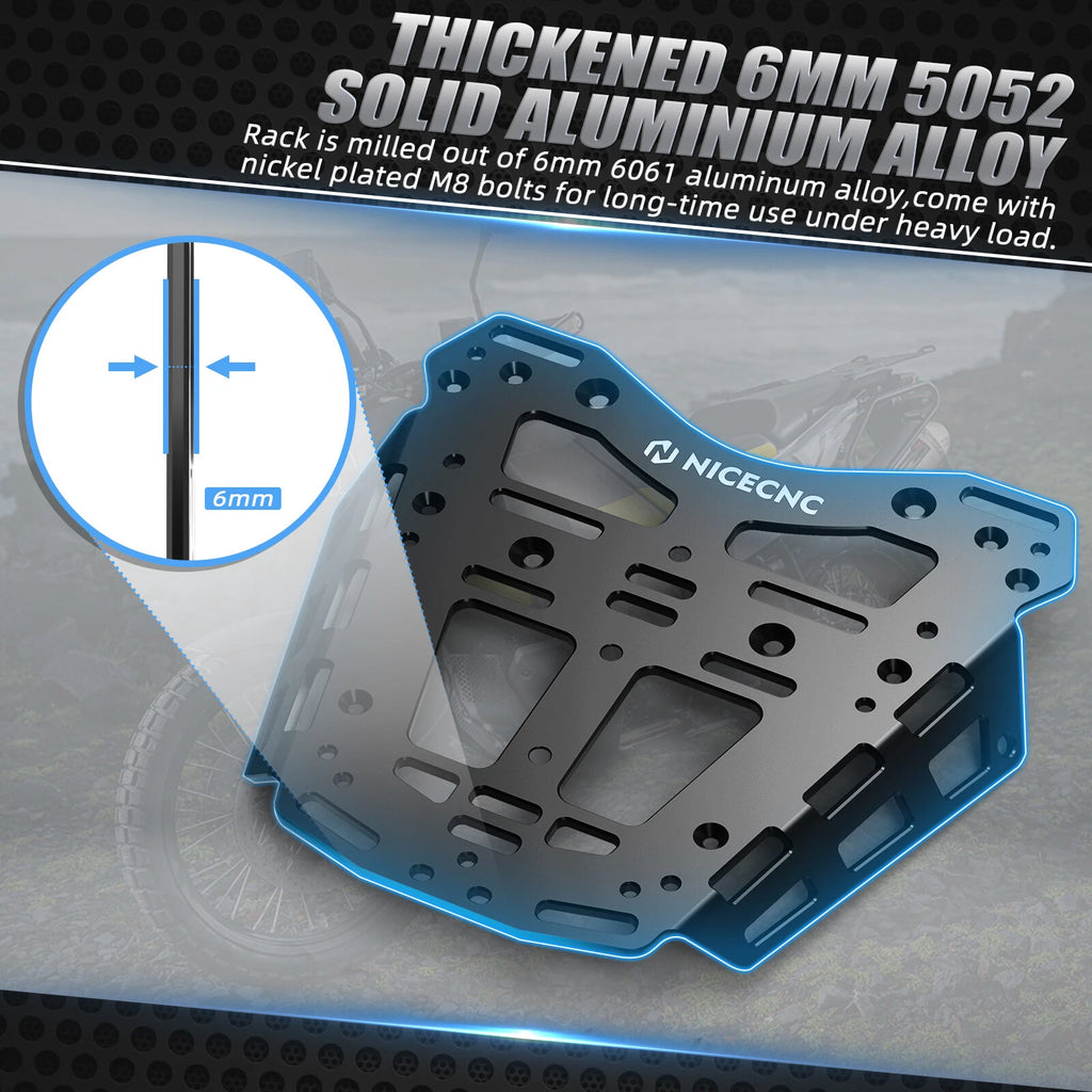 CNC Rear Luggage Mounting Seat Rack Carrier for Husqvarna Norden 901 (2022–2024)