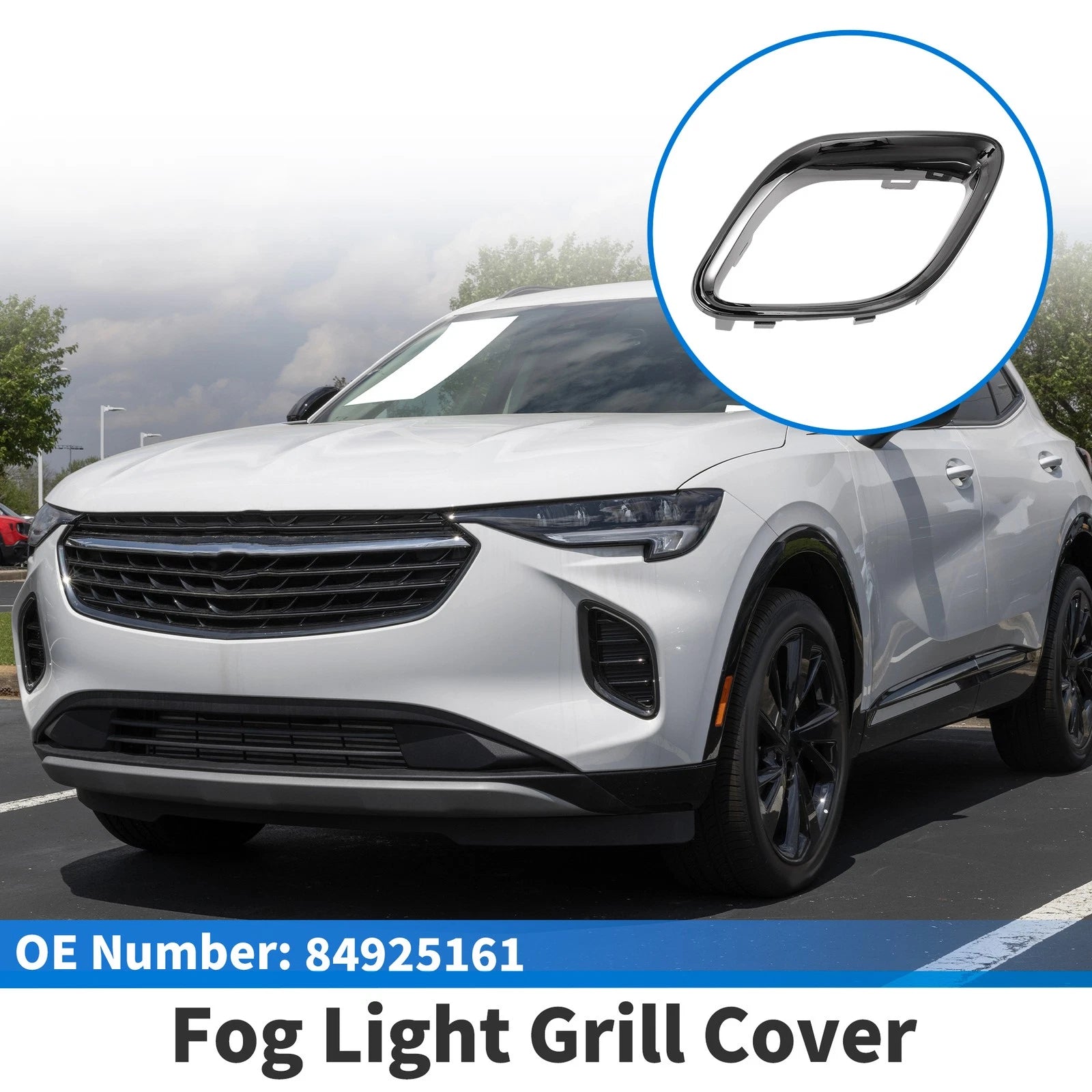 1 Pc Fog Light Grill for Buick Envision (2021–2023) No. 84925161 Black