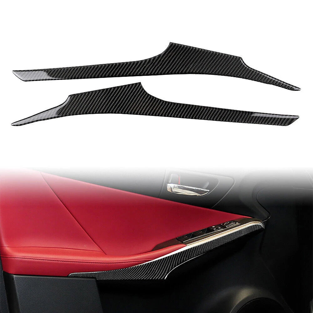 Carbon Fiber Interior Door Armrest Panel Trim for Lexus IS250 IS300 IS350 (2014–2018)