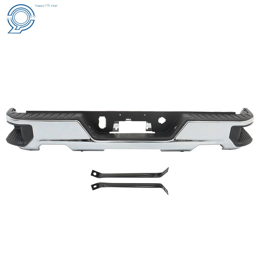 Chrome Step Rear Bumper Assembly for Chevy Silverado GMC Sierra 1500 (2019-2023)
