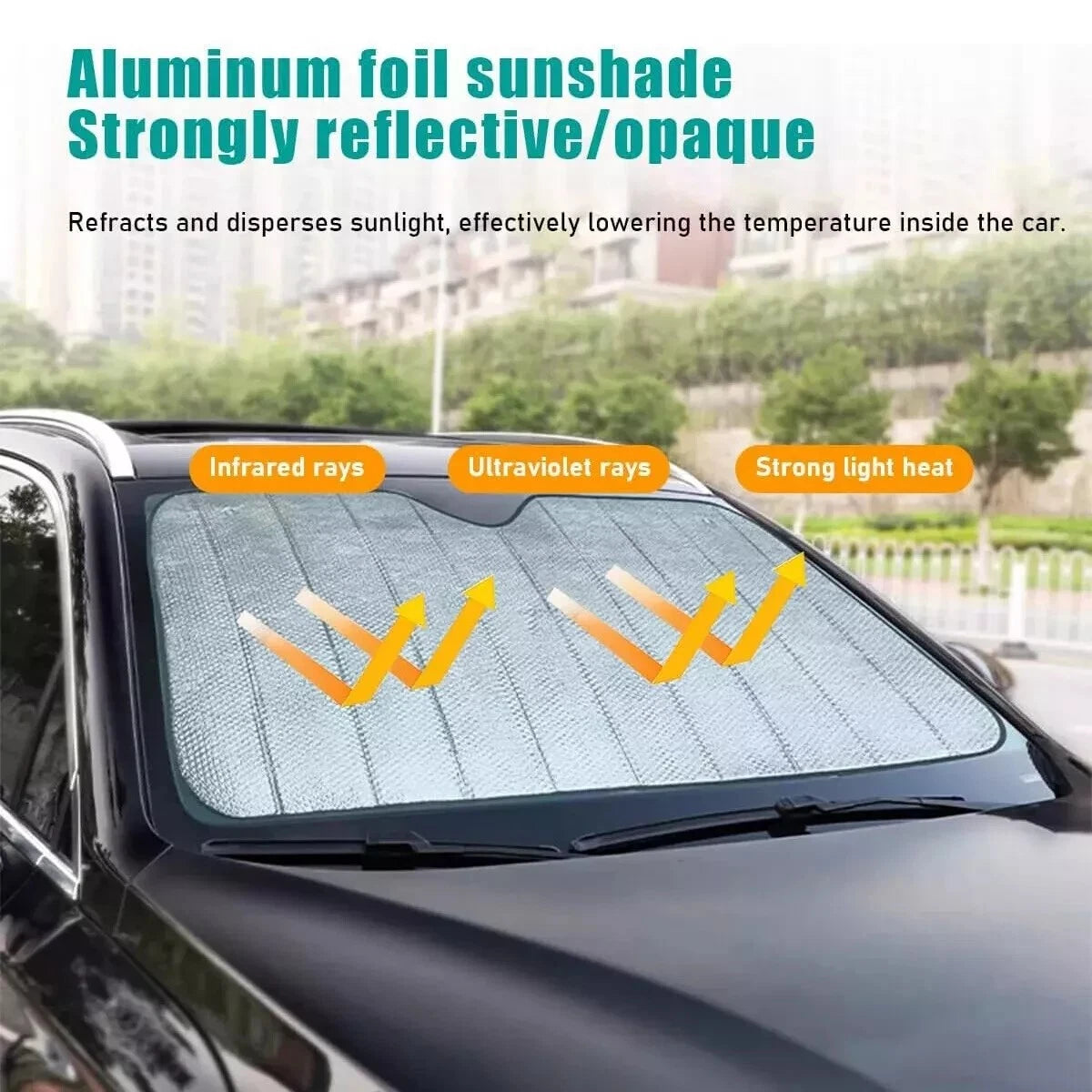 Foldable UV Block Sun Shade Cover for Car Windshield (Fits Most Models)