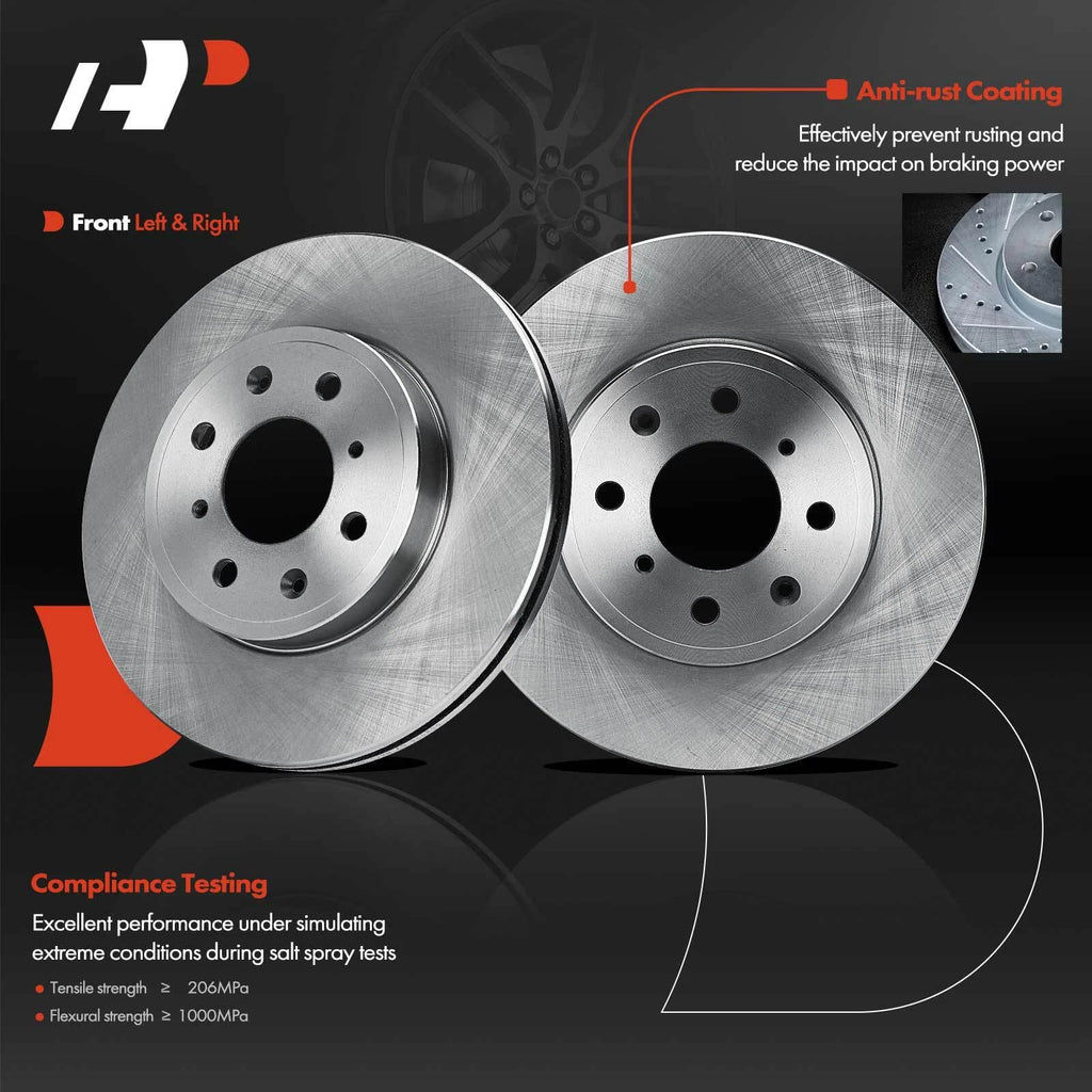 Front Disc Brake Rotors & Ceramic Pads for Honda Fit (2015-2020)