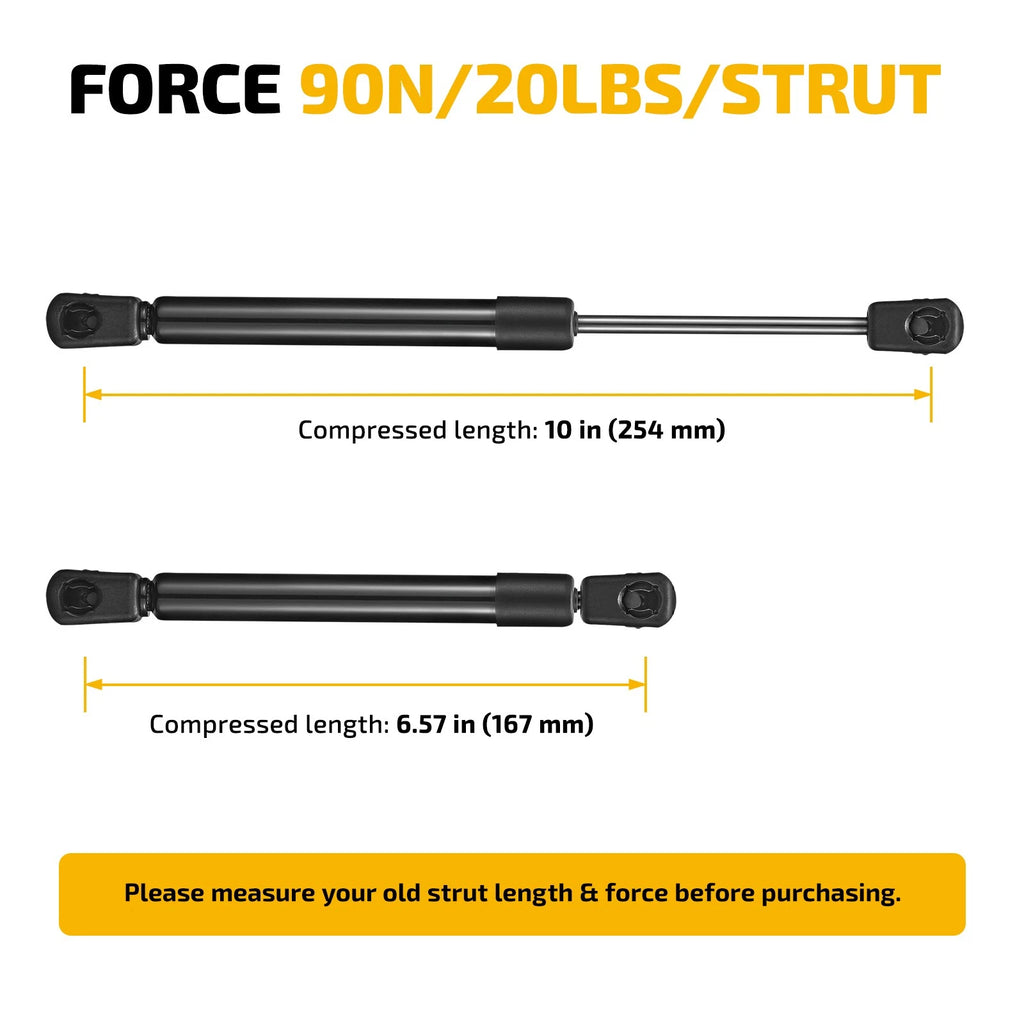 2X 10 Inch 20Lb Gas Struts for RV Door Truck Toolbox Lift Support C16-15049