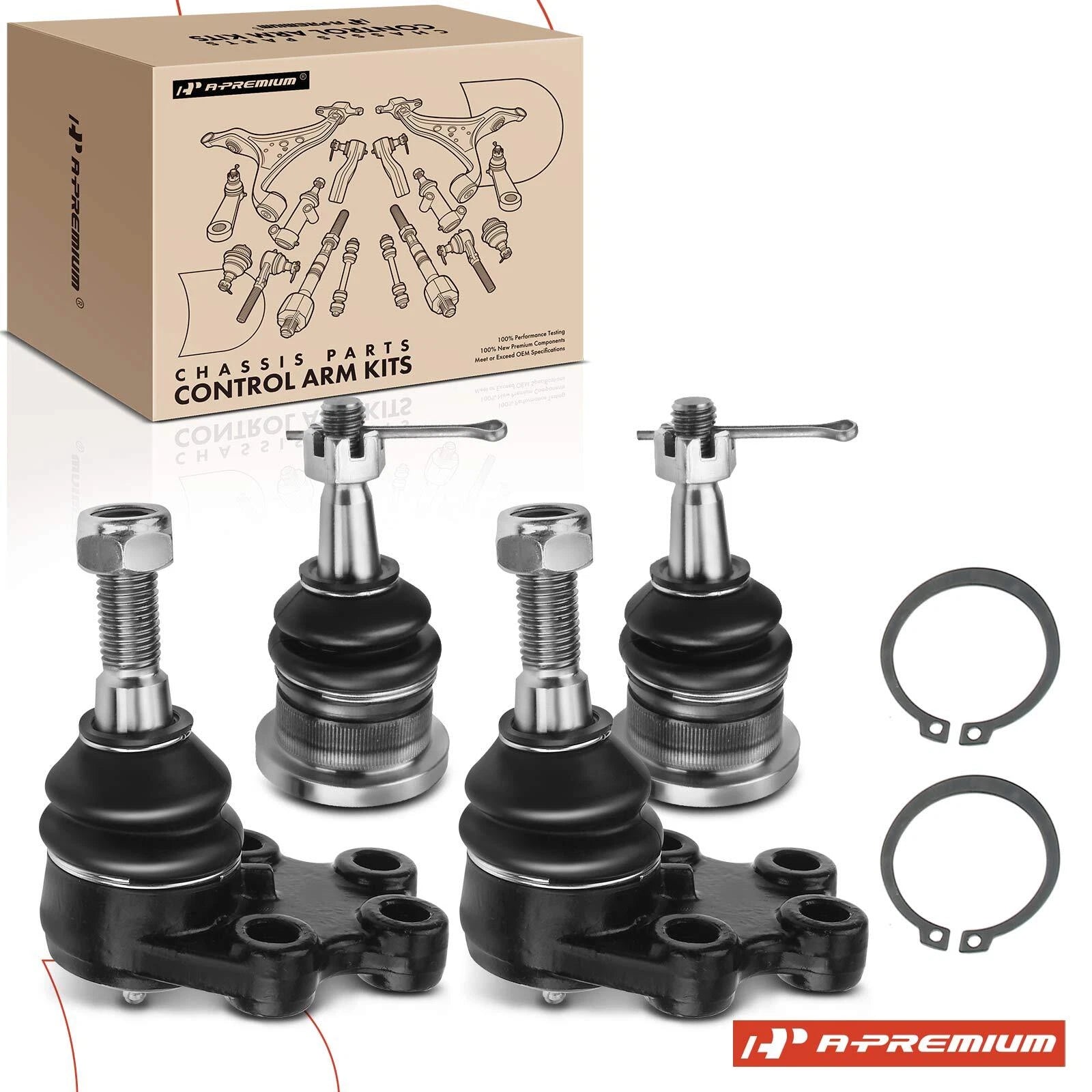 Front Upper & Lower Ball Joints for Chevy Silverado 1500 (1999–2006) RWD