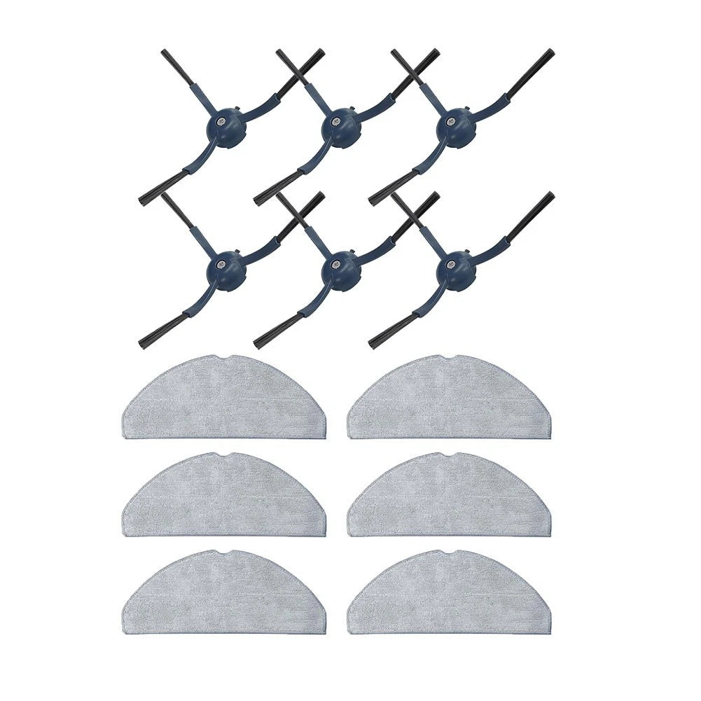 Set of 6 Side Brushes and Mop Cloths for Eufy G50 L60 SES